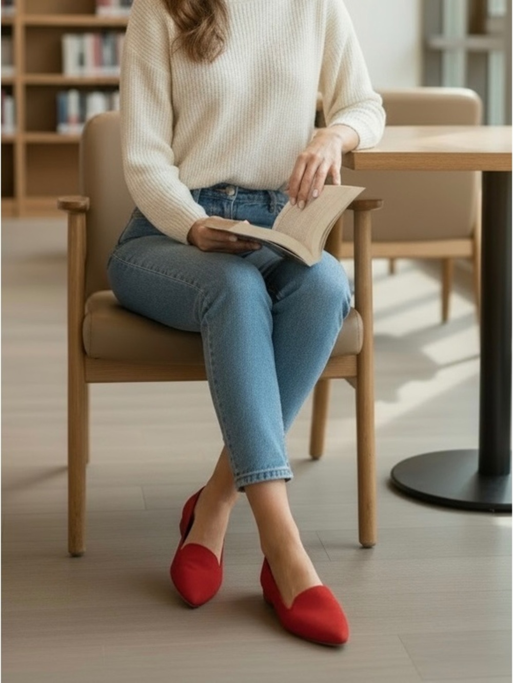 Madden Girl Red Pointed Toe Ballet Flats | 6.5 | Suede Look